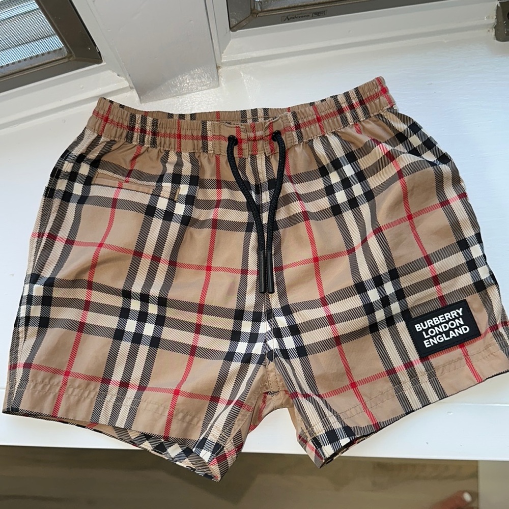 Burberry Swim Trunks 18 months Logo Appliqué Vintage Check Swim Shorts